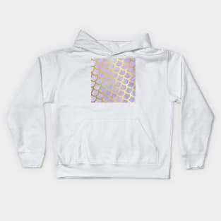 Gold Mermaid Scales on Purple Marble Kids Hoodie